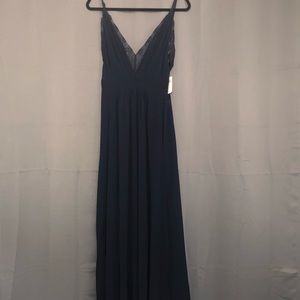 Long navy blue gown